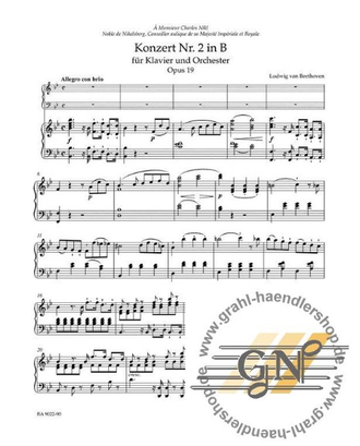 Beethoven. Konzert №2 B-Dur op.19 für Klavier und Orchester für 2 Klaviere