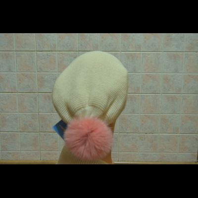 Шапка белая с оранжевым помпоном и шарф Vizio Визио 4752 Италия