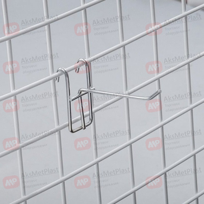 220002 Крючок металлический на торговую решетку-сетку хром, L=150, мм d=3 мм