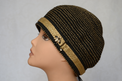 Тюбетейка женская вязаная Италия Vizio 6318 черная