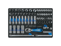 Набор торцевых головок 1/4" с принадлежностями, ложемент, 65 предметов KING TONY 9-2565MRV