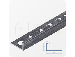 Окантовочный плиточный профиль из алюминия 10 мм. NEEXY PV02-45 BBS-D Серебро блестящее брат 2.7 м.