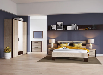 Комод Эшли 80 см венге, дуб сонома