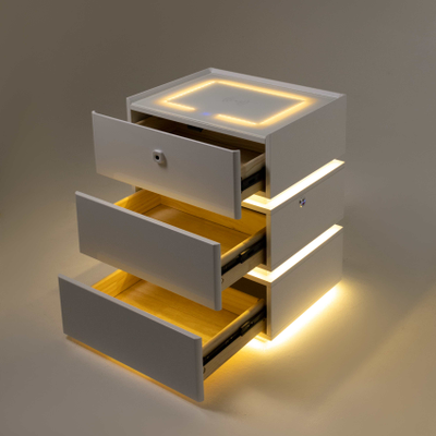 Умная тумбочка с отпечатком пальца | белая