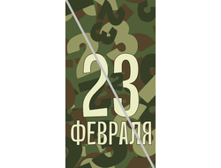 Наклейка С 23 Февраля №4 6,5х12см