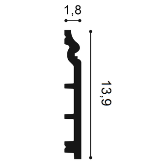 Плинтус SX118 CONTOUR - 13,9*1,8*200см