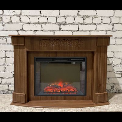 Электрокамин Венеция орех с очагом Sparta 25.5 LED