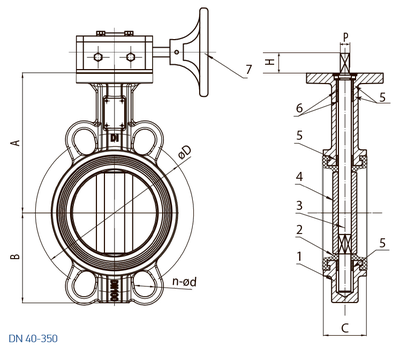 Дисковый поворотный затвор RSV79 DN125 PN16