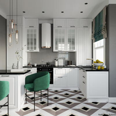 Прага модульная кухня Белое дерево