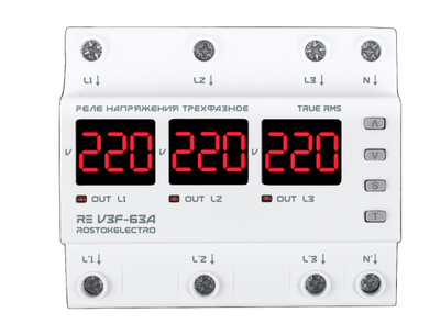 Реле защиты по напряжению трехфазное 63 А, фото 6