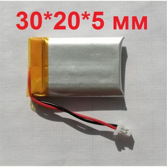 Аккумулятор 502030 с контроллером универсальный №28 (Li-ion, 3,7V) 260mah (30х20х5мм)