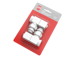 Набор дизайн-вентилей Royal Thermo CUBE, угловой (белый) 1/2"