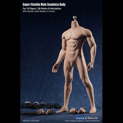 Супер-подвижное бесшовное мужское тело (телоид) PL2016-M33 1/6 Super Flexible Seamless Male Figure Body Steel Skeleton - PHICEN