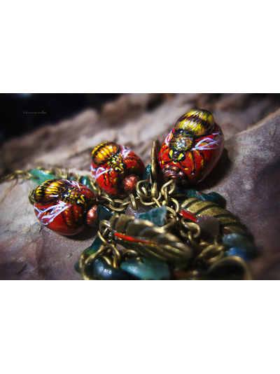 "Пчёлы с медовых лугов", комплект украшений в стиле бохо-шик