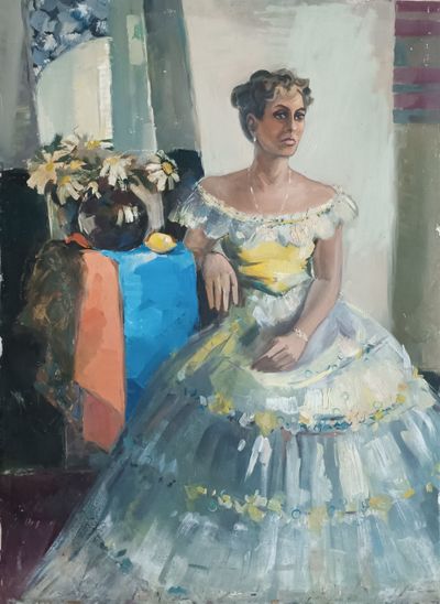 &quot;Женский портрет&quot; холст масло 1950-е годы
