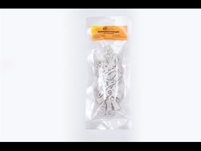 Зажим шторный на кольцо белый 20шт [10448]