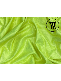 Трикотаж с золотым напылением, цв. Неон-лайм