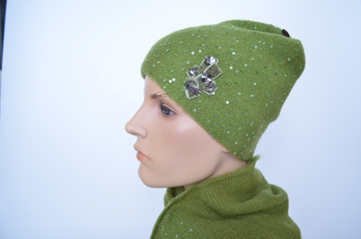 Зеленая шапка и шарф Италия Визио