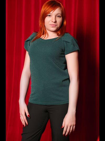 Блузка 378-1123 зеленый ЛЮРЕКС