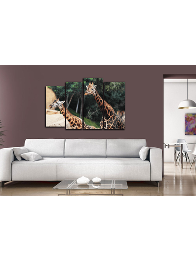Модульная картина "Дружные жирафы"