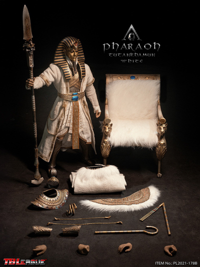 Фараон Тутанхамон в белом  - Коллекционная ФИГУРКА 1/6 Pharaoh Tutankhamun WHITE (PL2021-178B) - TBLeague