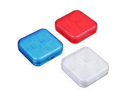 БОКС ДЛЯ ТАБЛЕТОК 4 ЯЧЕЙКИ, ПЛАСТИК, 6, 5Х6, 5 СМ