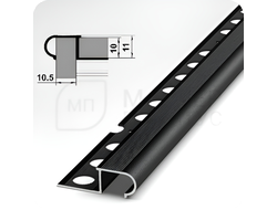 Профиль окантовочный для ступеней из плитки Лука ПУ 08.2700.15 Черный