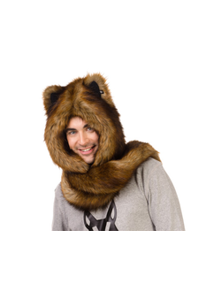 Волкошапка ручной работы - Лис. Сделано в России