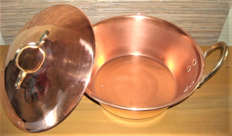 Медный таз с крышкой CopperCrafts Португалия арт.1438