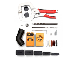 Кондуктор для соединения на "косой шуруп" с пылеудалением и струбциной