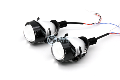 Светодиодные билед модули Aozoom A5+ Bi-Led 2020, 2.5 дюйма, 35w, 9-16v, крепление гайкой или на шпильки, драйвер встроенный (комплект, 2шт)