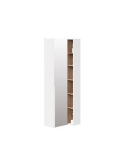 Шкаф угловой (366) с 1 зеркальной дверью и переходным стеллажом «Порто» - СМ-393.21.025