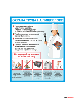 Стенд охрана труда на пищеблоке ВП-01 (158) 1000*750мм