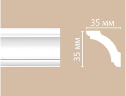 Потолочный плинтус из полиуретана с гладким профилем DECOMASTER (Декомастер) - 96250 (35х35х2400мм)