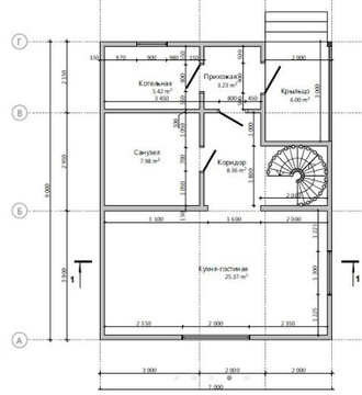 Двухэтажный каркасный дом с тремя спальнями 90м² (SK49)