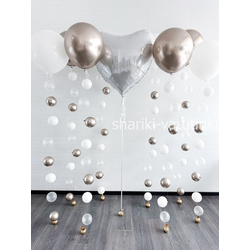 Шары цепочки с пузырями (6 шт), "White love"