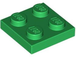 Plate 2 x 2, Green (3022 / 302228)