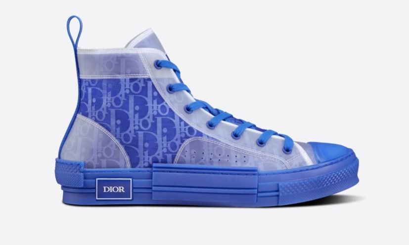 Converse Dior голубые высокие