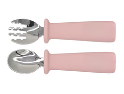 Детские столовые приборы (ложка и вилка) ПЫЛЬНАЯ РОЗА