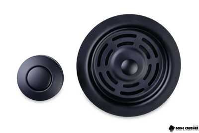 Фланец + стоппер + кнопка BoneCrusher, в цвете "матовый черный" для BC910/910 Slim/BC810/ ВС610