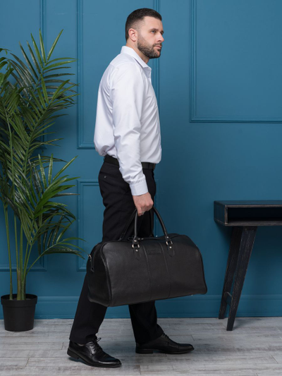 Кожаная дорожная сумка Campelli black (арт. 4014-01)