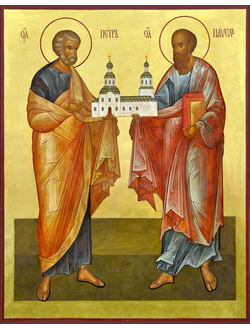 Святые Апостолы Петр и Павел. Рукописная икона.
