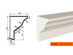 Фасадный карниз из пенополистирола с покрытием LEPNINAPLAST (Лепнинапласт) КВ-295/1