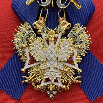 Орден Белого Орла со стразами и с бантом из муаровой ленты. Полноразмерная копия LUX! Лот № 57.