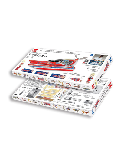 Резиномоторная модель аэроскутера Торнадо 2.0 в упаковке.