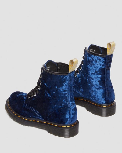 Ботинки Dr Martens 1460 Vegan Crushed Velvet Deep Blue