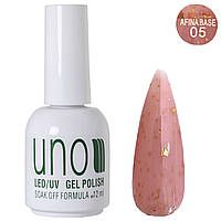 ЦВЕТНАЯ БАЗА UNO AFINA 12 ML. (с золотой паталью) 05