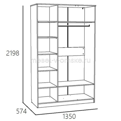 Шкаф для одежды Оливия Х - 040.33Х