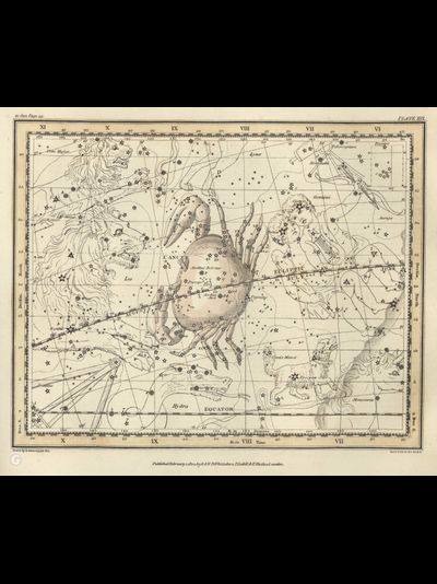 Картина обогреватель, фото старинной Карты созвездий Рак