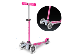 Самокат Mini Micro Deluxe Flux LED розовый неохром
